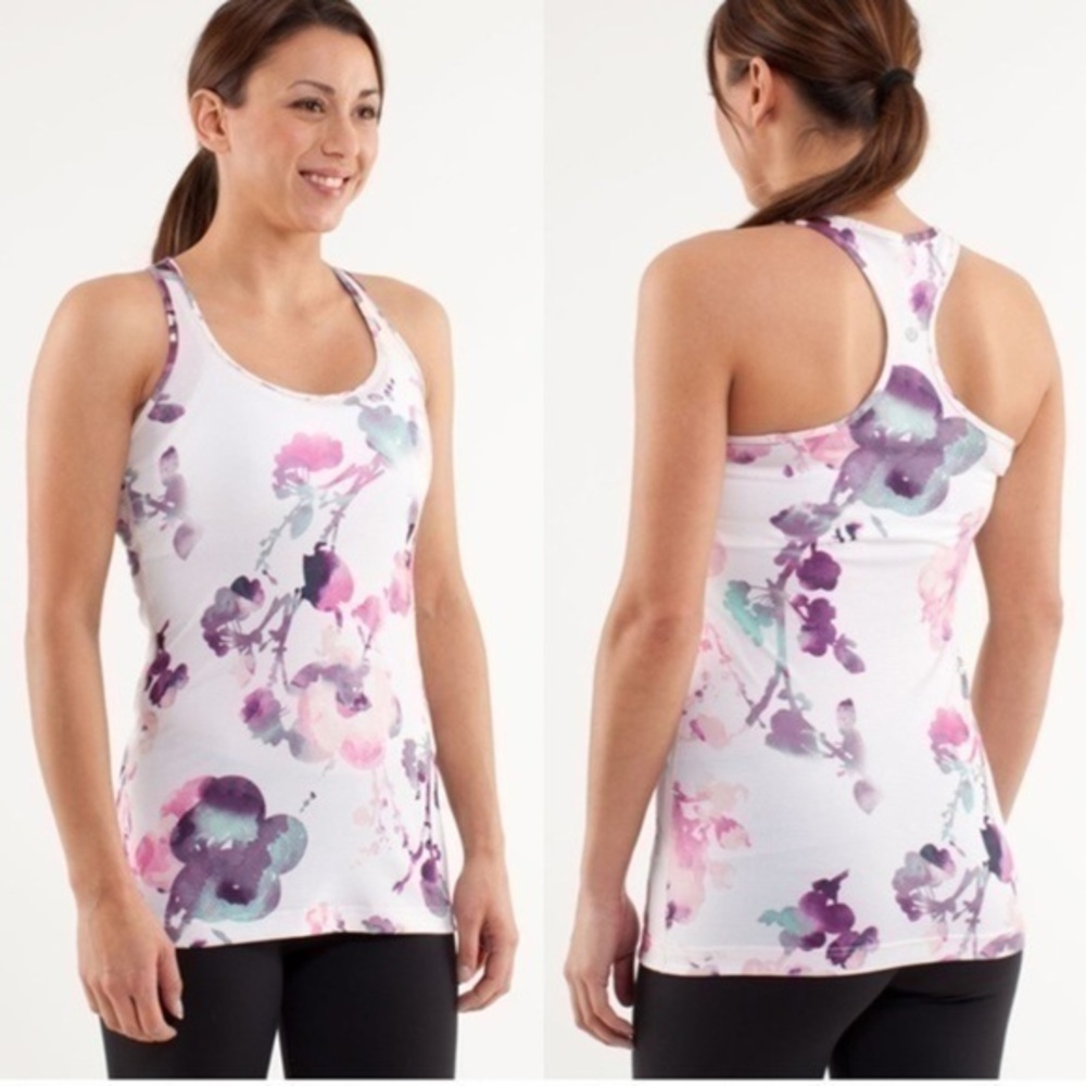 Lululemon Cool Racerback Blurred Blossoms Multi Colour tank top